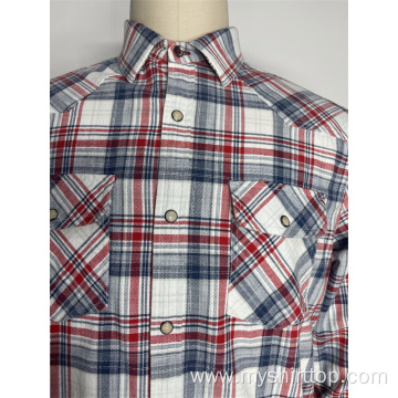 Men's Lined Plaid Flannel Top